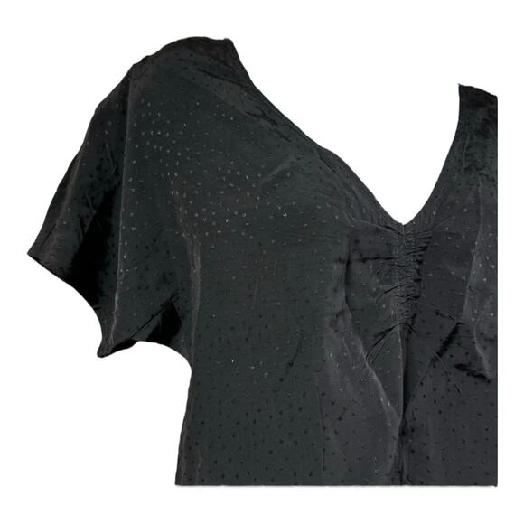 Madewell Puff-Sleeve Top in Floral Jacquard in black size 10 - Picture 7 of 15